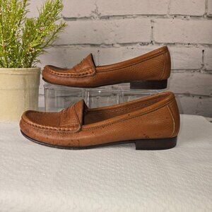 ANTONIO MELANI BROWN LEATHER PENNY LOAFERS SIZE 8N GREAT CONDITION